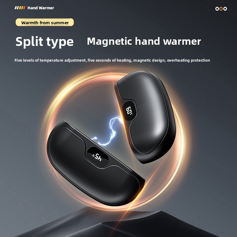 Hand Warmer Electric - Scaldamani magnetico, ricarica USB, scaldamani staccabile,