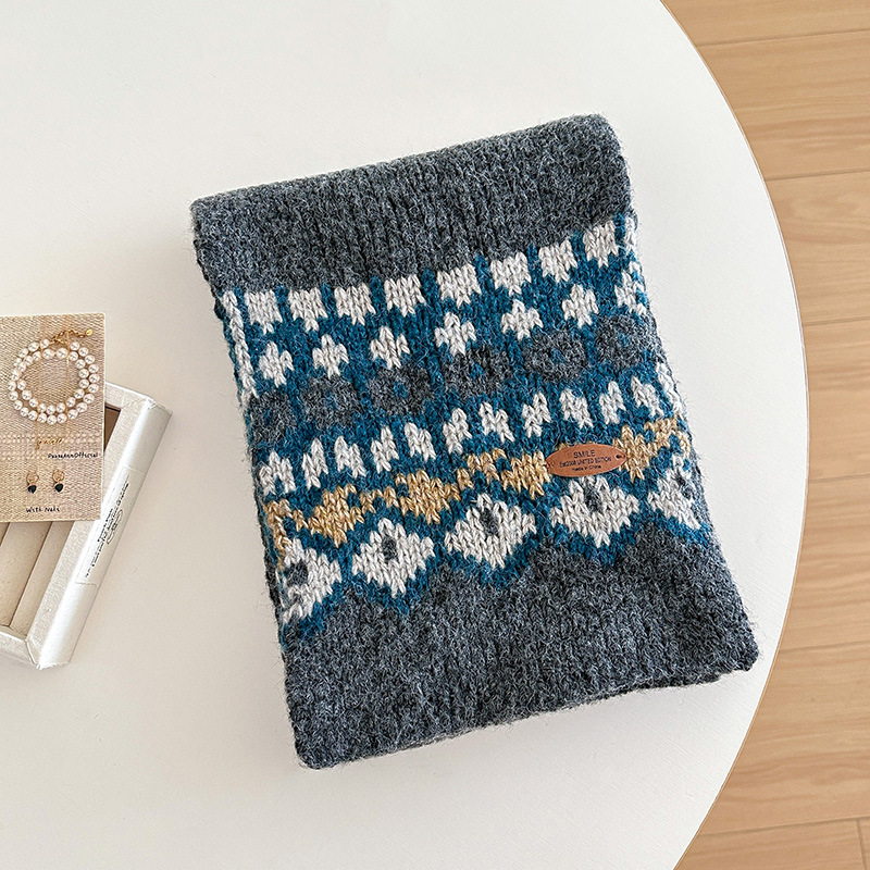 Wool Scarf Men - sciarpa lavorata a maglia jacquard per