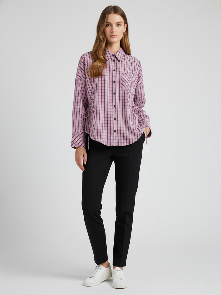 Flannel Shirt Lined - Camicia a Quadri Trendy da Donna,
